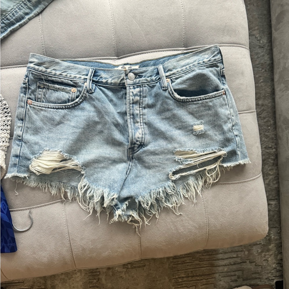Free People Classic Blue Denim Shorts
